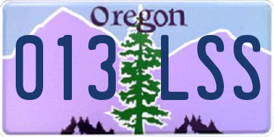 OR license plate 013LSS