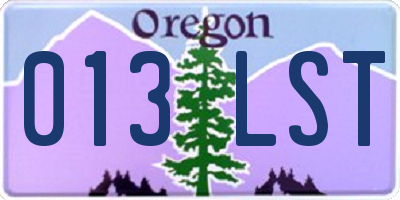 OR license plate 013LST