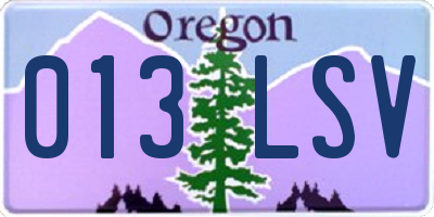 OR license plate 013LSV