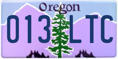 OR license plate 013LTC