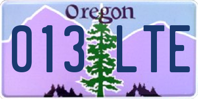 OR license plate 013LTE