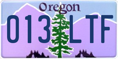 OR license plate 013LTF