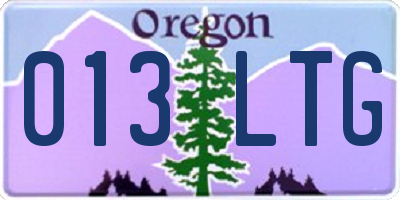 OR license plate 013LTG
