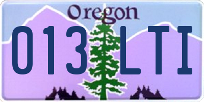 OR license plate 013LTI