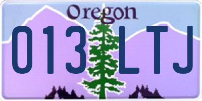 OR license plate 013LTJ