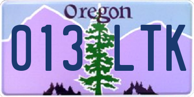 OR license plate 013LTK