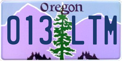 OR license plate 013LTM