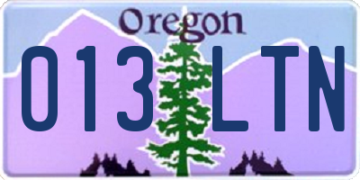OR license plate 013LTN