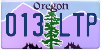 OR license plate 013LTP