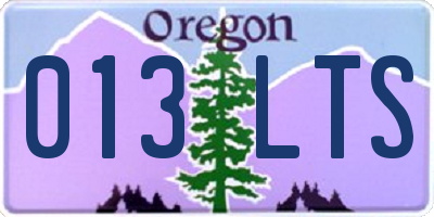 OR license plate 013LTS