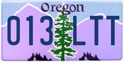 OR license plate 013LTT