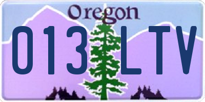 OR license plate 013LTV