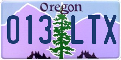 OR license plate 013LTX