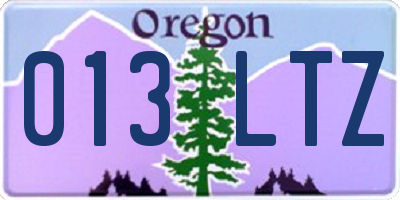 OR license plate 013LTZ