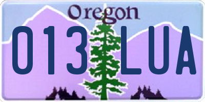 OR license plate 013LUA