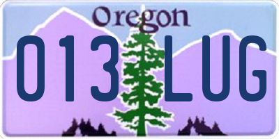 OR license plate 013LUG