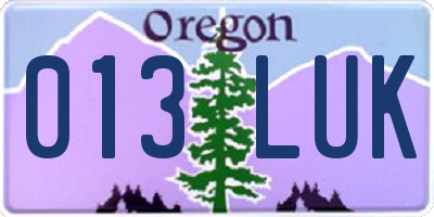 OR license plate 013LUK