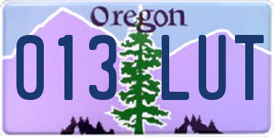 OR license plate 013LUT