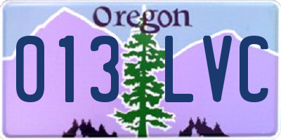 OR license plate 013LVC