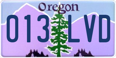 OR license plate 013LVD
