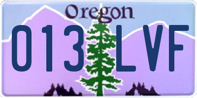 OR license plate 013LVF
