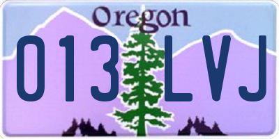 OR license plate 013LVJ