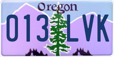 OR license plate 013LVK