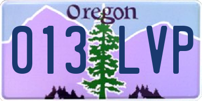 OR license plate 013LVP