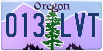 OR license plate 013LVT