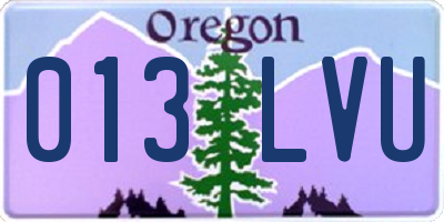 OR license plate 013LVU