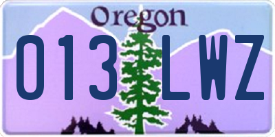 OR license plate 013LWZ