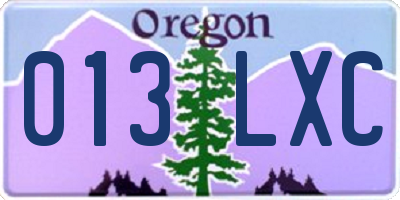 OR license plate 013LXC