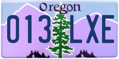 OR license plate 013LXE