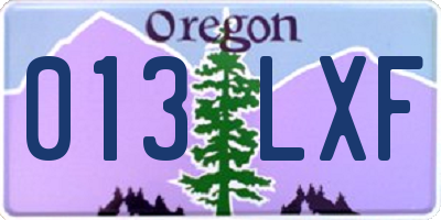 OR license plate 013LXF