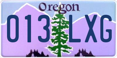 OR license plate 013LXG