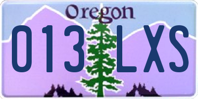 OR license plate 013LXS