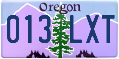 OR license plate 013LXT