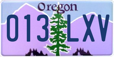 OR license plate 013LXV