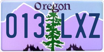 OR license plate 013LXZ