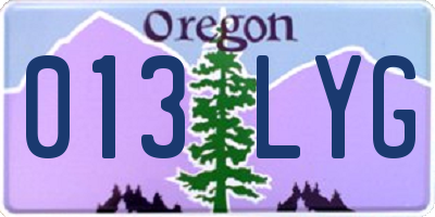 OR license plate 013LYG