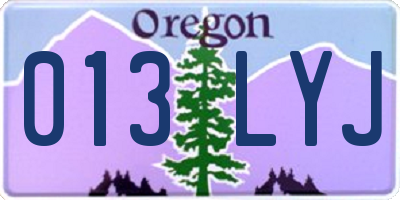 OR license plate 013LYJ