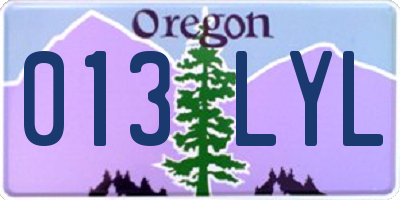 OR license plate 013LYL