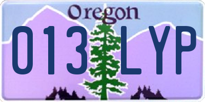 OR license plate 013LYP