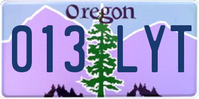 OR license plate 013LYT