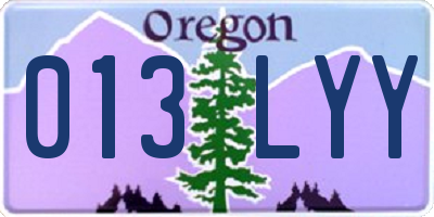 OR license plate 013LYY