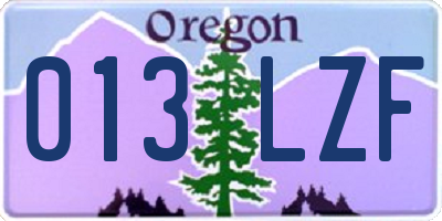 OR license plate 013LZF