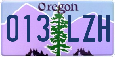 OR license plate 013LZH
