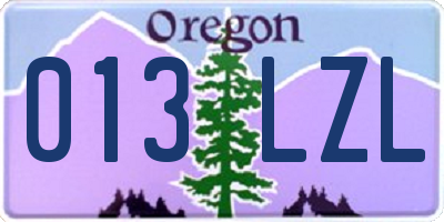 OR license plate 013LZL