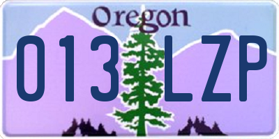 OR license plate 013LZP
