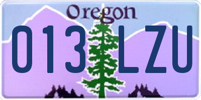 OR license plate 013LZU